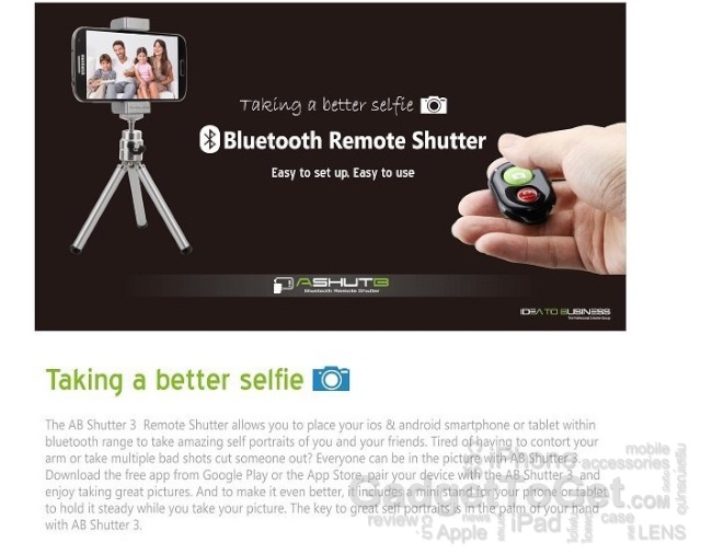 ashutb รีโมทชัตเตอร์กล้องไอโฟน remote shutter for iPhone camera